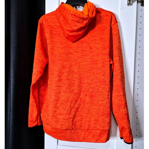 Under Armour Orange Heathered Fleece Hoodie‎ ColdGear Pullover Size MD - Picture 2 of 7